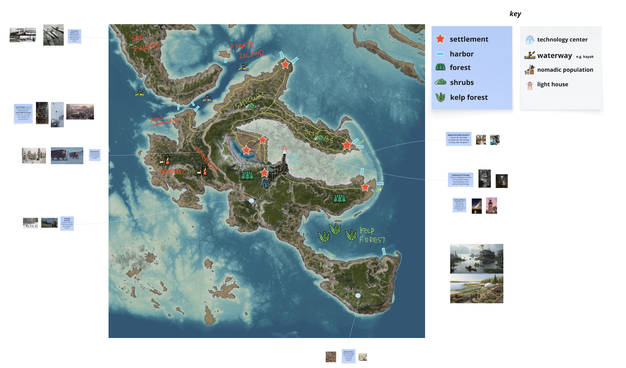 Annotated world map