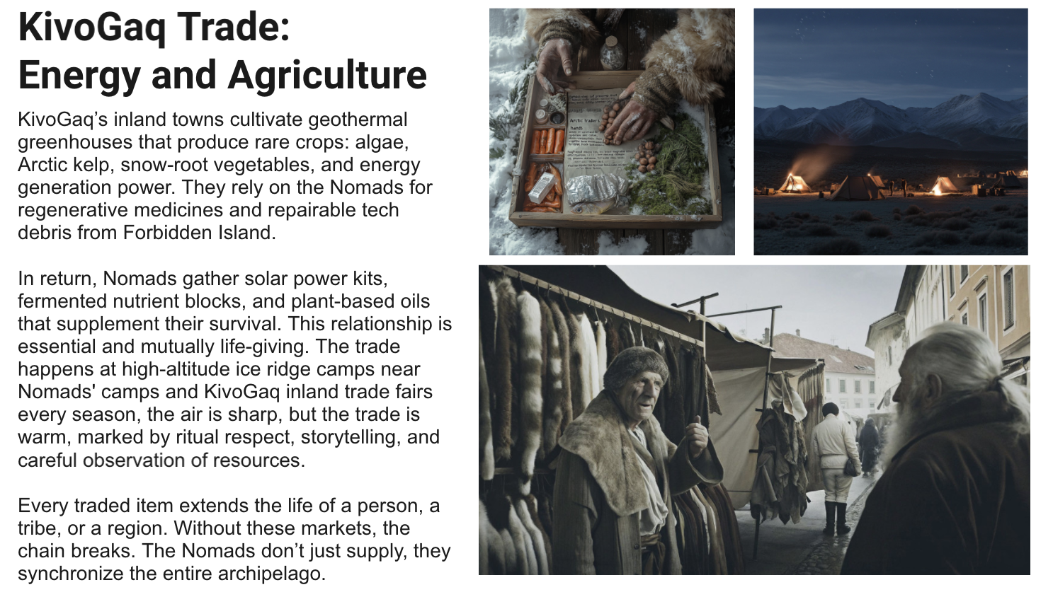Kivogaq Trade · Energy and Agriculture