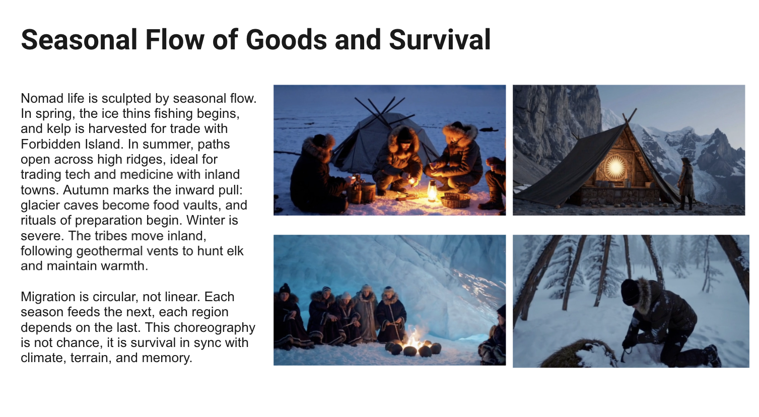 Seasonal Flow of Goods and Survival