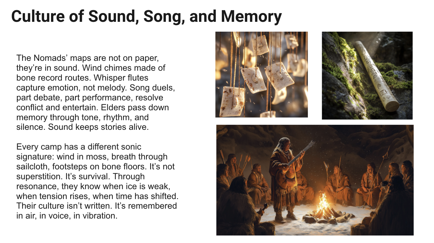 Culture of Sound, Song, and Memory